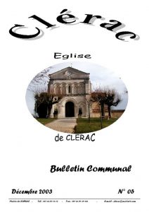 Couverture bulletin communal de Clérac n°05 - Décembre 2003