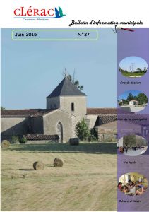 Couverture bulletin communal de Clérac n°27 - Juin 2015